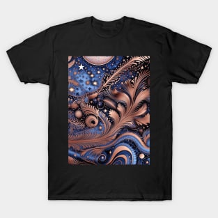 Other Worldly Designs- nebulas, stars, galaxies, planets with feathers T-Shirt